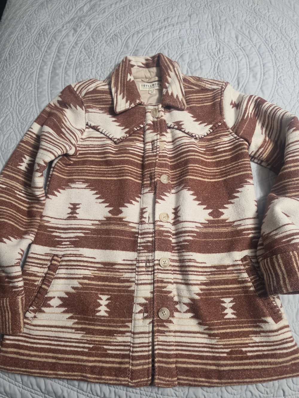 Idyllwind Brown & Cream Southwestern Pea Coat